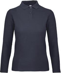 B&C CGPWI13 - Polo femme ID.001 manches longues Navy