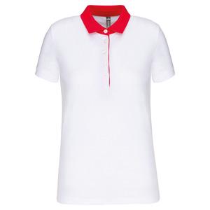Kariban K261 - Polo jersey bicolore femme Blanc-Rouge