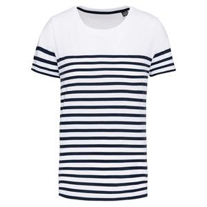 Kariban K3035 - T-shirt marin col rond Bio enfant White / Navy Stripes