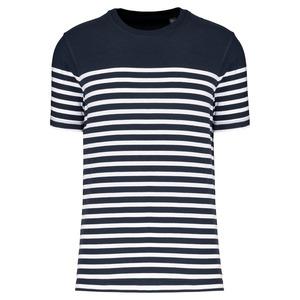 Kariban K3033 - T-shirt marin col rond Bio homme Navy / White Stripes