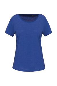 Kariban K399 - T-shirt Bio col à bords francs manches courtes femme Ocean Blue Heather