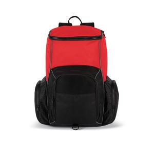 Kimood KI0176 - Sac à dos de sport recyclé avec porte-objets Red / Black