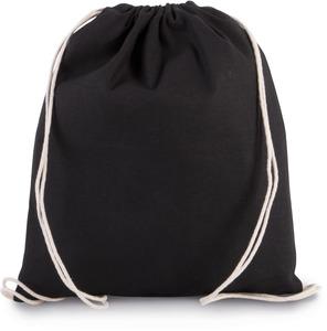 Kimood KI0147 - Petit sac à dos en coton bio avec cordelettes Black