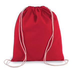 Kimood KI0147 - Petit sac à dos en coton bio avec cordelettes Hibiscus Red