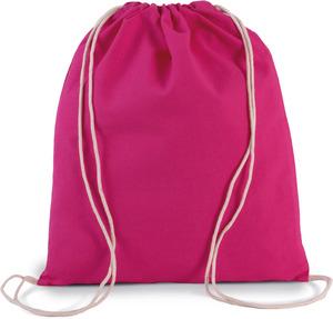 Kimood KI0147 - Petit sac à dos en coton bio avec cordelettes Magenta
