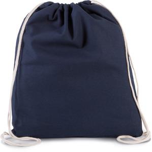 Kimood KI0147 - Petit sac à dos en coton bio avec cordelettes Navy