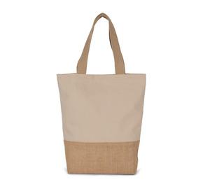 Kimood KI0298 - Sac shopping en coton et fils de jute contrecollée Light Sand / Natural