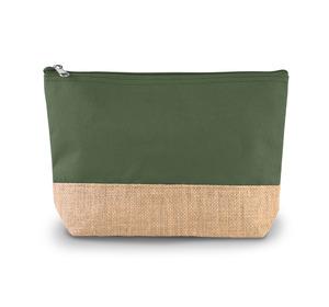 Kimood KI0276 - Pochette en toiles de coton et jute Dusty Light Green / Natural