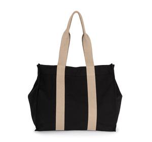 Kimood KI5201 - Grand sac shopping à soufflet recyclé Black Night / Hemp