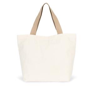Kimood KI5204 - Grand sac shopping recyclé à fond plat Ecume / Hemp