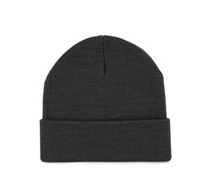 K-up KP892 - Bonnet recyclé avec revers tricoté Dark Grey