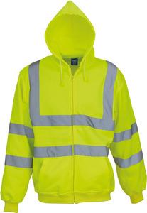 Yoko YHVK07 - SWEAT-SHIRT ZIPPÉ CAPUCHE Hi Vis Yellow