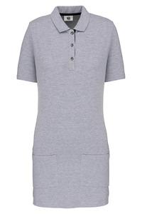 WK. Designed To Work WK209 - Polo long manches courtes femme Oxford Grey / Navy