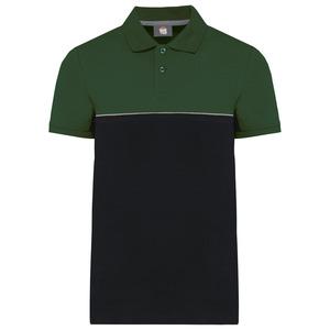 WK. Designed To Work WK210 - Polo bicolore écoresponsable manches courtes unisexe Black/Forest Green