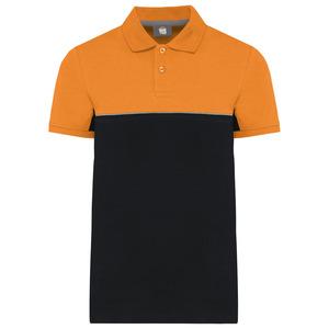 WK. Designed To Work WK210 - Polo bicolore écoresponsable manches courtes unisexe Black / Orange