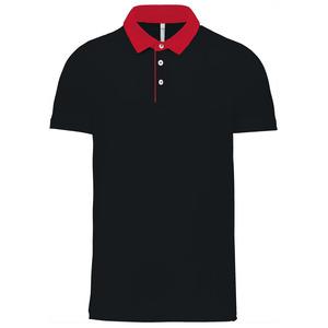 Kariban K260 - Polo jersey bicolore homme Noir-Rouge