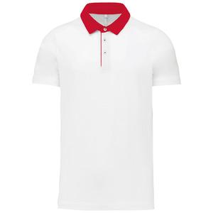 Kariban K260 - Polo jersey bicolore homme Blanc-Rouge
