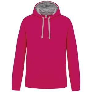 Kariban K446 - SWEAT-SHIRT CAPUCHE CONTRASTÉE UNISEXE Fuchsia / Fine Grey