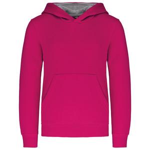 Kariban K453 - SWEAT-SHIRT CAPUCHE CONTRASTÉE ENFANT Fuchsia / Fine Grey