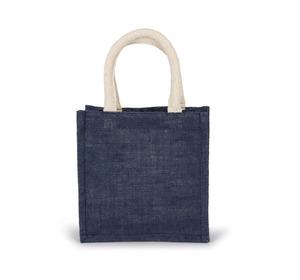 Kimood KI0272 - Sac style cabas en toile de jute - petit modèle Midnight Blue