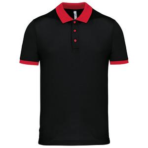 Proact PA489 - Polo piqué performance homme Noir-Rouge