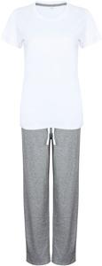 TOWEL CITY TC053 - Ensemble pyjama femme White / Heather Grey