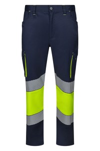 Velilla 303008S - Pantalon stretch bi-colore HV RS NAVY BLUE/HI-VIS YELLOW