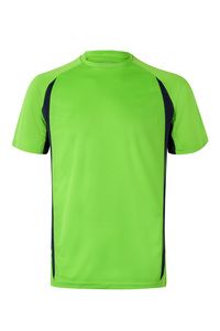 Velilla 105501 - T-SHIRT TECHNIQUE BICOLORE LIME GREEN/NAVY BLUE