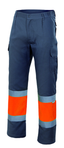 Velilla 156 - PANTALON BICOLORE DOUBLÉ HV GREY/HI-VIS ORANGE