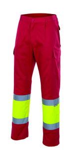 Velilla 156 - PANTALON BICOLORE DOUBLÉ HV Red/Hi-Vis Yellow