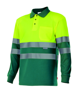 Velilla 175 - POLO BICOLORE ML HV GREEN/HI-VIS YELLOW