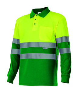 Velilla 175 - POLO BICOLORE ML HV GRASS GREEN/HI-VIS YELLOW