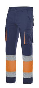 Velilla 303007 - PANTALON 100% COTON HV NAVY BLUE/HI-VIS ORANGE