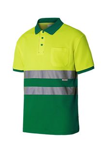 Velilla 305513 - POLO COTON BICOLORE MC HV GREEN/HI-VIS YELLOW